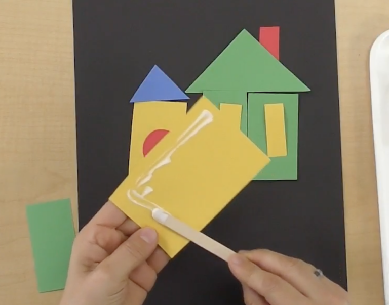 Shape collage studio in a school